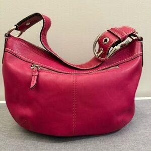 COACH Pink Leather Slouchy Hobo